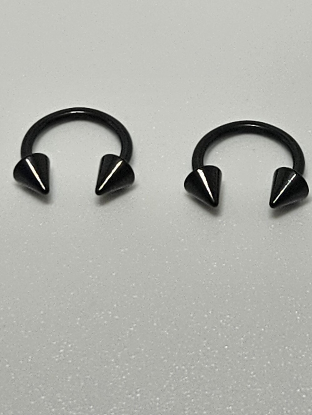 2 Horseshoe Black PVD Plated Over Surgical Steel 16GA - 1.2mm Length 5/16' - 8mm